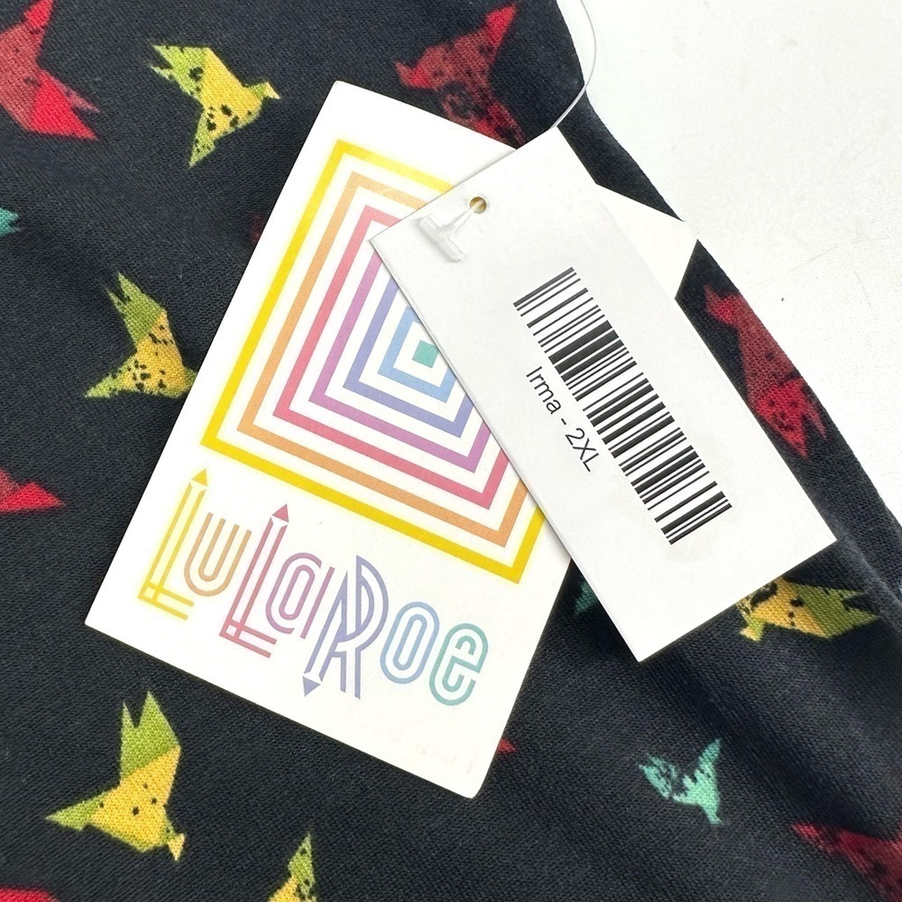 Lularoe Irma Tunic Top Womens 2XL Colorful Origami Birds Soft Stretch Comfy NWT - Picture 3 of 8